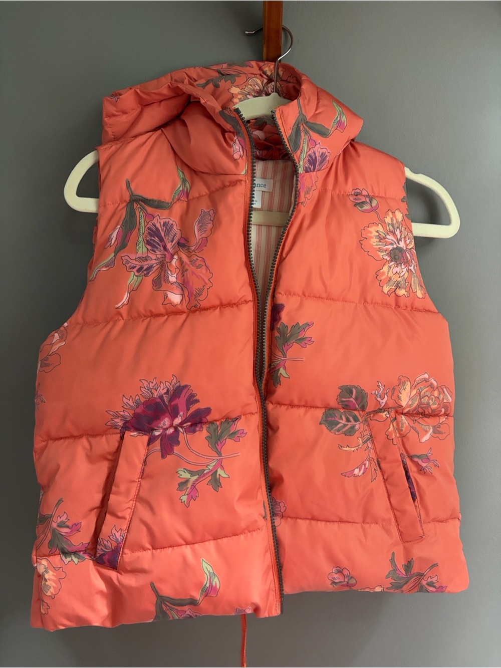 Sundance hooded orange vest Urban Blooms Small EUC - Picture 5 of 8